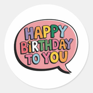 Alles Gute zum Geburtstag Bubble Runder Aufkleber