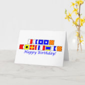 Alles Gute zum Geburtstag buchstabiert im Karte (Gelbe Blume)