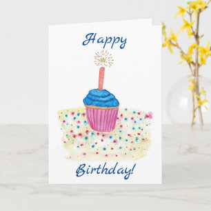 Alles Gute zum Geburtstag Bunte Cupcake-Karten Vor Karte