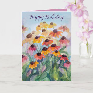 Alles Gute zum Geburtstag Bunte Wildblumen Scheibe Karte