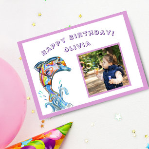 Alles Gute zum Geburtstag Bunter Delfin Benutzerde Karte