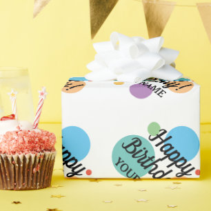 Alles Gute zum Geburtstag buntes Konfetti-Druck be Geschenkpapier
