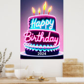 Alles Gute zum Geburtstag Cake 2024 Party Poster (Küche)