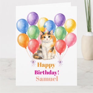 Alles Gute zum Geburtstag Calico-Katze Haustier Karte
