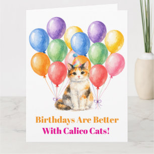 Alles Gute zum Geburtstag Calico-Katze Haustier Karte