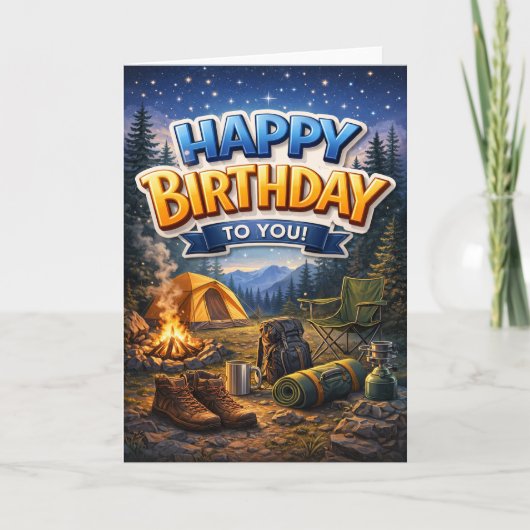 Alles Gute zum Geburtstag - Camping Karte (Vorderseite)