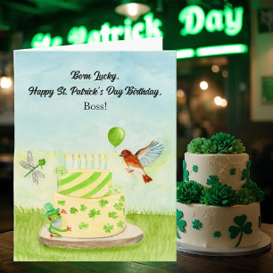 Alles Gute zum Geburtstag Chef zum St. Patrick's D Karte