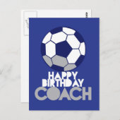 Alles Gute zum Geburtstag COACH mit Fußball Postkarte (Vorne/Hinten)