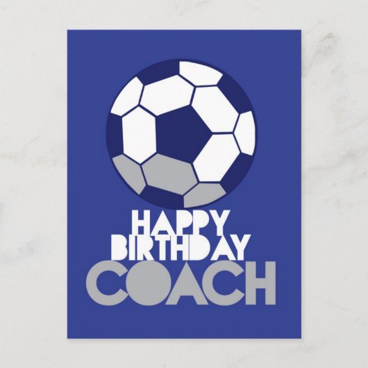Alles Gute zum Geburtstag COACH mit Fußball Postkarte (Vorderseite)