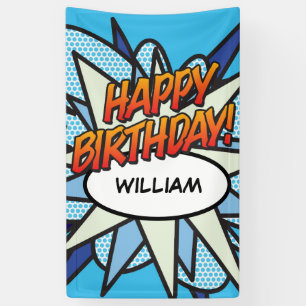 ALLES GUTE ZUM GEBURTSTAG Comic Book Pop Art Banner