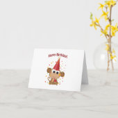 Alles Gute zum Geburtstag! Confetti Monkey Karte (Gelbe Blume)