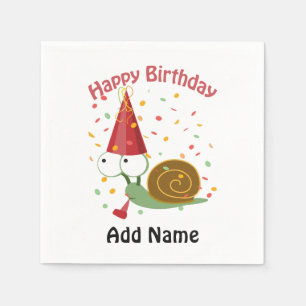 Alles Gute zum Geburtstag! Confetti Snail Serviette