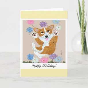Alles Gute zum Geburtstag Corgi Hund Karte