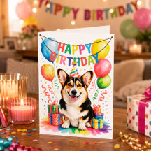 Alles Gute zum Geburtstag Corgi-Hundeparty