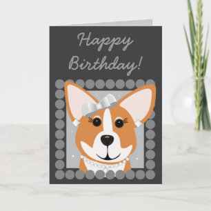 Alles Gute zum Geburtstag! Corgi Lady Gray Karte