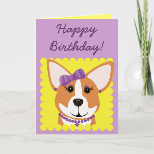 Alles Gute zum Geburtstag! Corgi Lady Karte