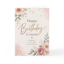 Alles Gute zum Geburtstag Cousin Elegante Florale 
