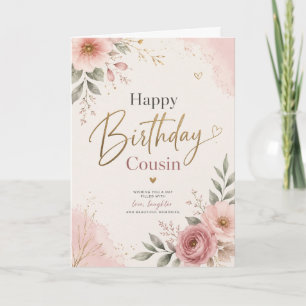Alles Gute zum Geburtstag Cousin Elegante Florale Karte