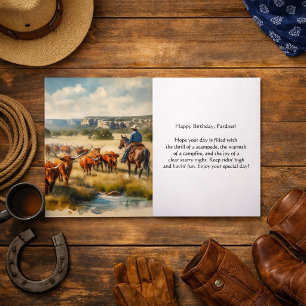 Alles Gute zum Geburtstag Cowboy-Gruß  Karte