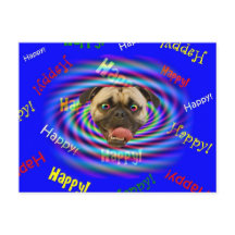 Alles Gute zum Geburtstag!!! Crazy Mops Postcard