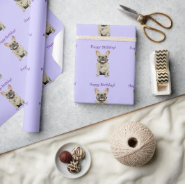 Alles Gute zum Geburtstag -Cream Französische Bull Geschenkpapier