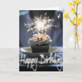 Alles Gute zum Geburtstag - Cupcake Karte (Gelbe Blume)