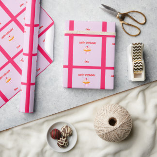 Alles Gute zum Geburtstag Cupcake personalisiert m Geschenkpapier