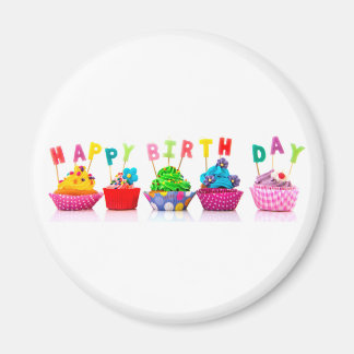 Alles Gute zum Geburtstag Cupcakes - Magnet
