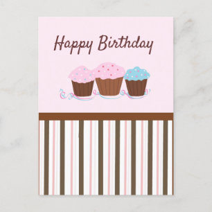 Alles Gute zum Geburtstag Cupcakes Postkarte