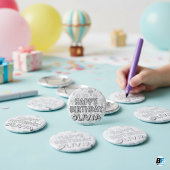 Alles Gute zum Geburtstag Custom Name Heißluftbal Button