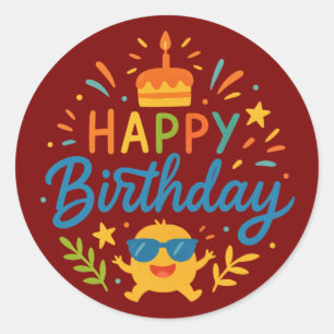 Alles Gute zum Geburtstag Cute Sunshine Classic Runder Aufkleber
