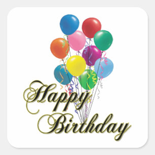 Alles Gute zum Geburtstag - D4 Quadratischer Aufkleber