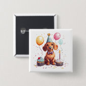 Alles Gute zum Geburtstag Dachshund Button (Vorne & Hinten)