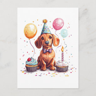 Alles Gute zum Geburtstag Dachshund Feiertagspostkarte