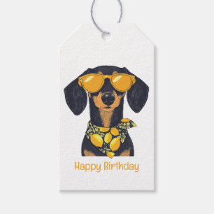 Alles Gute zum Geburtstag Dachshund Hund Sonnenbri Geschenkanhänger