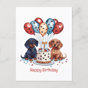Alles Gute zum Geburtstag Dachshund-Hunde Postkarte