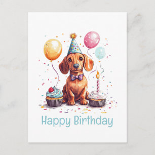 Alles Gute zum Geburtstag Dachshund  Postkarte
