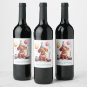 Alles Gute zum Geburtstag Dachshund  Weinetikett (Flaschen)