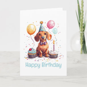 Alles Gute zum Geburtstag Dackel Hund Karte