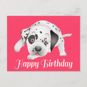 Alles Gute zum Geburtstag Dalmatiner Welpe Hund Po Postkarte