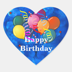 "Alles Gute zum Geburtstag," Dekorationsballons, Herz-Aufkleber