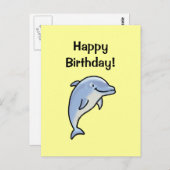 Alles Gute zum Geburtstag! (delfin) Postkarte (Vorne/Hinten)