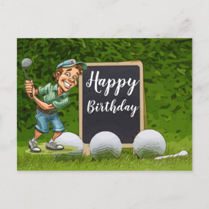 Alles Gute zum Geburtstag dem Golfer mit Golfball  Postkarte