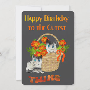 Alles Gute zum Geburtstag den süßesten Zwillingen Feiertagskarte