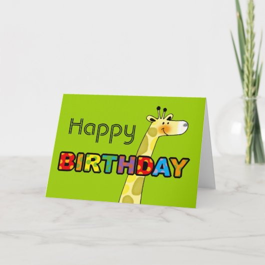 Alles Gute zum Geburtstag der niedlichen Giraffe Karte (Vorderseite)
