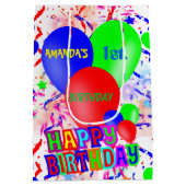 Alles Gute zum Geburtstag des personalisierten Mittlere Geschenktüte (Rückseite)