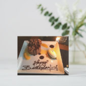 Alles Gute zum Geburtstag Dessert Postkarte (Stehend Vorderseite)