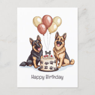 Alles Gute zum Geburtstag Deutscher Schäferhund Hu Postkarte