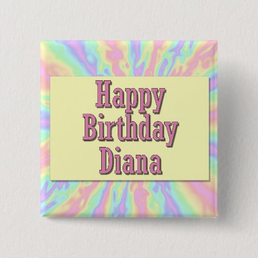 Alles Gute zum Geburtstag Diana Button (Vorderseite)