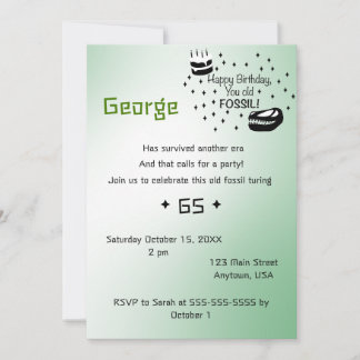 Alles Gute zum Geburtstag, die alte fossilen Einla Einladung